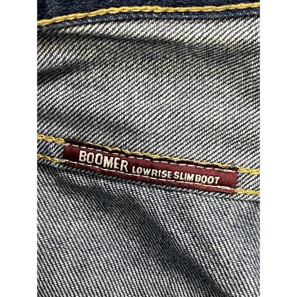 Hollister Jeans Mens 38x32*** Blue Denim Boomer Low Rise Slim Bootcut Button Fly - Picture 10 of 12